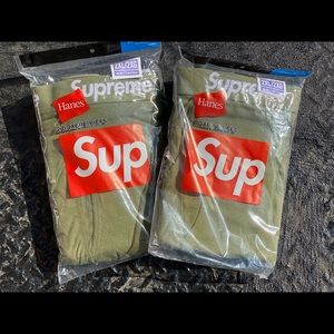 Supreme x Hanes OLIVE XXL